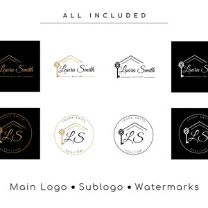 PREMADE HOUSE LOGO for Real Estate Agents, Realtor Logo, Submark and Watermarks All Included, Original Design High-Quality Branding image 3