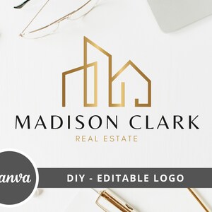 DIY Real Estate Branding Pack: Logo Designs, Business Card, Stamps, Email Signature, Social Banner... Editable Templates Instant Access image 2