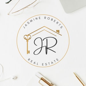 LOGO PREMADE BROKER, création de logo immobilier pour agents immobiliers, sous-marque et filigranes tout inclus, image de marque de haute qualité pour agents immobiliers image 5