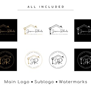 PREMADE BROKER LOGO, Diseño de logotipo de bienes raíces para agentes, Submarca y marcas de agua todo incluido, Marca de alta calidad para agentes de bienes raíces imagen 7