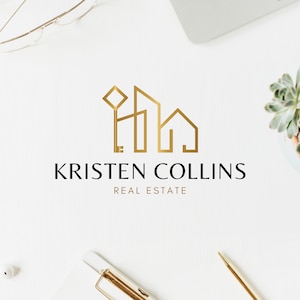 Real Estate Premade Logo Design, Modern Building and Key Logo, House Logo, Key Logo, Realtor Logo Design, Real Estate Agent Branding. image 2