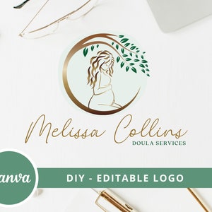 DIY Doula Logo Design, Nature Circle of Life, DIY Logo, Midwife Logo, Birth-doula Logo, Child Care Logo, Belly Pregnancy, High-Quality Logo