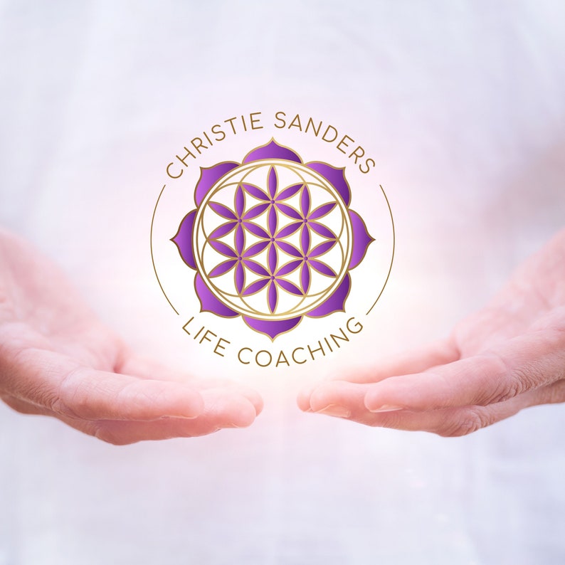 Flower Of Life Mandala Editable Logo, Wellness Logo, DIY Canva Template Logo, Spiritual Logo, Life Coaching Logo, Sacred Geometry Logo. image 10