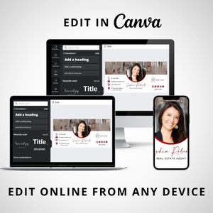 DIY Email Signature Template for Real Estate Agents, Email Footer Design Fully Editable Canva Template Instant Download image 5