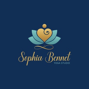 Yoga Heart Lotus Logo Design, Premade Life Coach Logo, Lotus Logo, Heart Logo, Infinity Yoga Logo, Psychology Logo, Spa Logo, Healing Logo. image 2