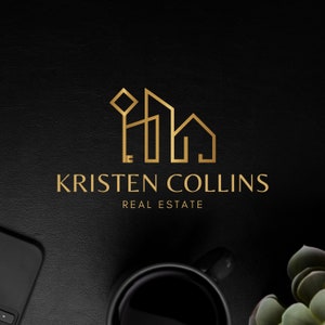 Real Estate Premade Logo Design, Modern Building and Key Logo, House Logo, Key Logo, Realtor Logo Design, Real Estate Agent Branding.