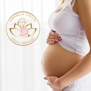 LOGO DESIGN, Doula Logo Design, Hebammen Logo, Schwangerschaft Logo, Bauch Logo, Lotus Blume, Spa Logo, Frau Baby Logo, Lotus Logo, Yoga Mamas Bild 6