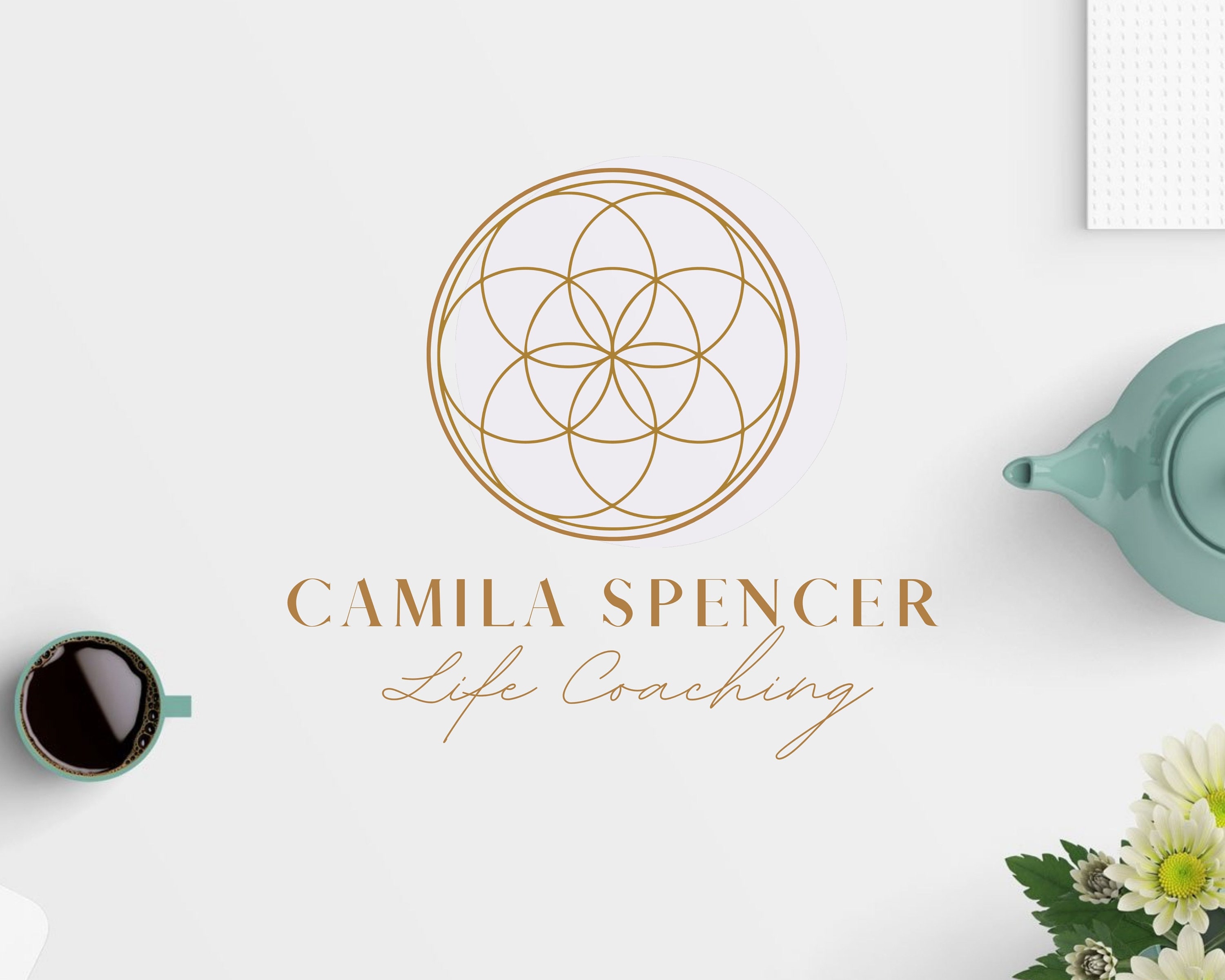 Flower of Life Logo Design Sacred Geometry Logo Geometric Etsy