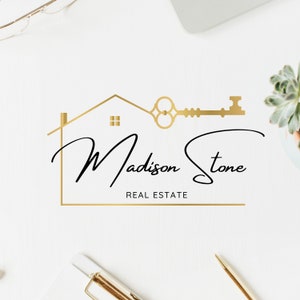 Real Estate Logo Design, Realtor Logo, Realtor Branding, House Logo, Key Logo, Real Estate Agent Logo, Broker Logo, Real Estate Branding Kit