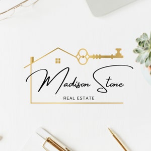 Real Estate Logo Design, Realtor Logo, Realtor Branding, House Logo, Key Logo, Real Estate Agent Logo, Broker Logo, Real Estate Branding Kit Bild 1