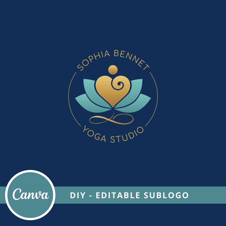 Infinity Lotus Editable Yoga Logo Design, Wellness Logo Canva Template, Life Coach Logo, Care Heart Logo, Healing Logo, Couple Therapy Logo image 5