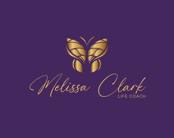 Diseño de logotipo de mariposa PREMADE, logotipo de coaching de vida de mariposa, logotipo de bienestar, logotipo de asesoramiento, logotipo de spa, logotipo de curación, diseño de logotipo de psicología.