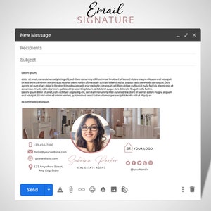 DIY Email Signature, Canva Template, Edit and Download, Email Footer Design, Fully Editable, Real Estate Marketing Material for Agents image 2