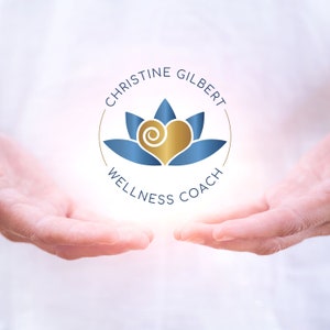 Design del logo modificabile Heart Lotus, modello Canva con logo benessere, logo life coaching, logo cura, logo curativo, logo terapia di coppia, logo yoga immagine 3