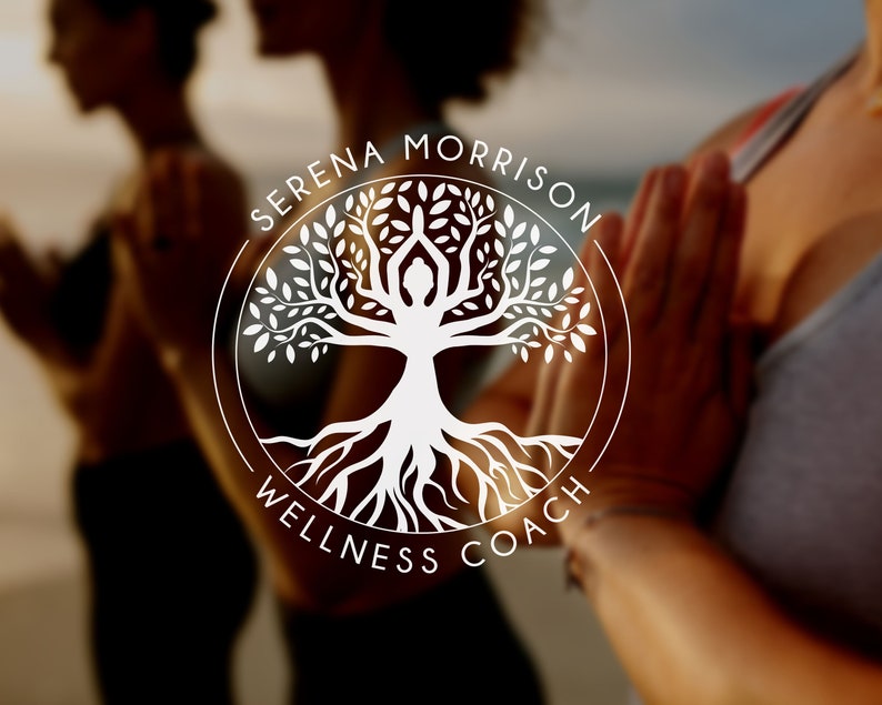 Baum des Lebens Logo, Yoga Logo. Vorgefertigtes Logo für Wellness Life Coaching, Psychologisches, Circle of Life Logo, Human Roots, Spa Logo, Kosmetik Logo Bild 6