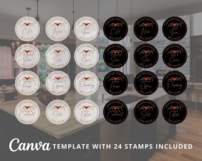 Stamp Template Sign Editable IG Stamps, Printable Signs for Real Estate, Canva Template ...