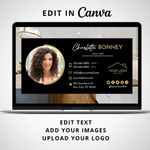 DIY Email Signature Template for Real Estate Agents, Email Footer Design - Fully Editable Canva Template - Instant Download