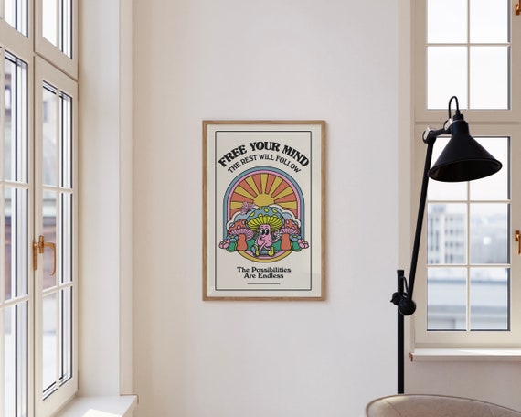 Free Your Mind 11x17 Print Wall Art Poster Home Decor Illustration Prints for Framing Decor Etsy
