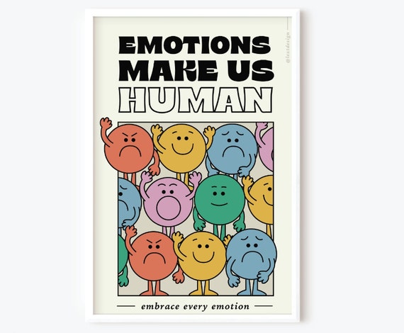 Emotions Make Us Human 11x17 Print / Wall Art / Poster / Home Decor /  Illustration/ Prints for Framing/ Decor 