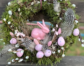 Decorazione Per Finestra, Coniglietto Pasquale In Metallo Decorazione Sospesa Pasqua 15 Cm 4 Pezzi Verde Bianco