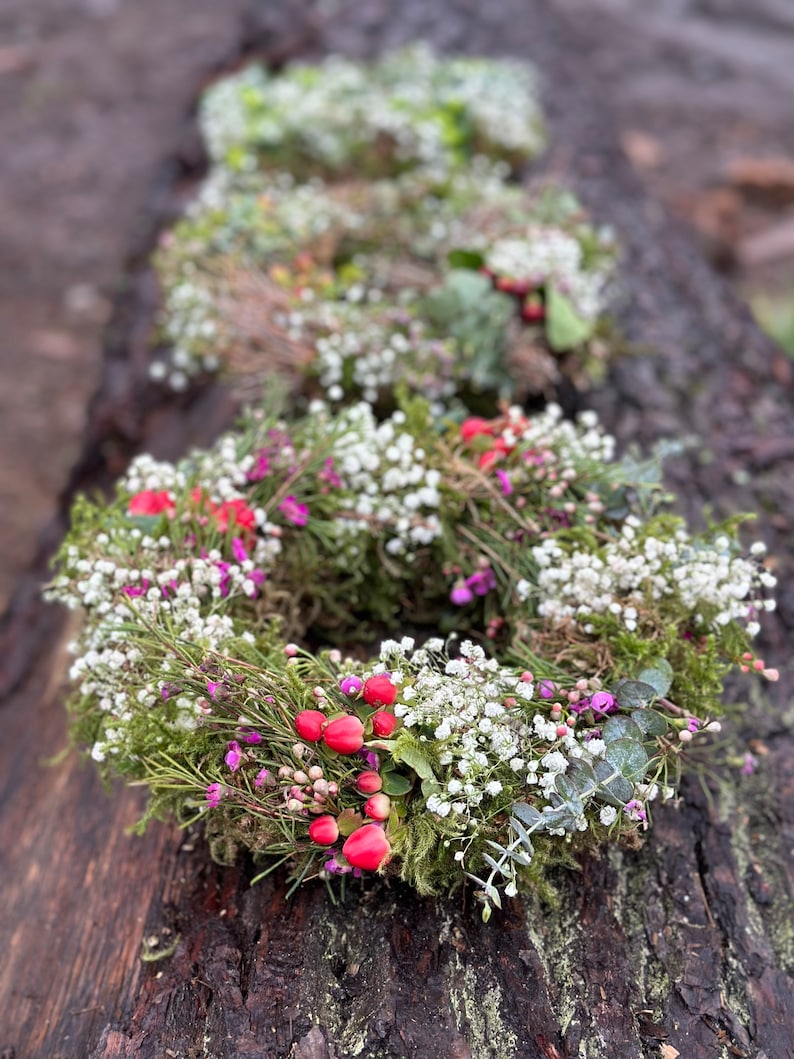 Door wreath moss wreath colorful spring Surprise May wreath bunt