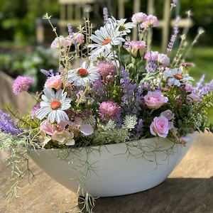 Sweet meadow flower arrangement table decoration silk flowers gift