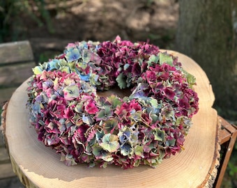 Hortensiakrans, herfstdeurkrans, Franse hortensia's