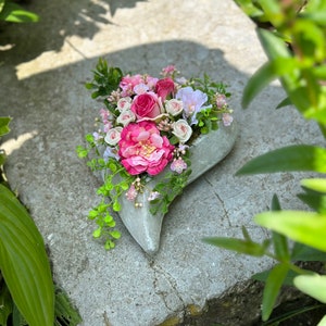 Grave decoration rose heart &quot;Summer&quot; rose arrangement silk flowers artificial flowers