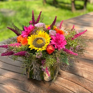 Sunflower arrangement "colorful summer" silk flowers artificial flowers table decoration