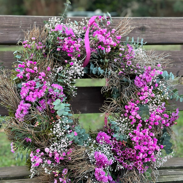 Türkranz „Sweet Valentine“frisch bunt pink Moos Frühling