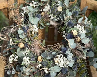 Corona de puerta “cardo mágico” Corona de primavera, Corona del despertar de la primavera Corona de mesa Pascua Casa de campo