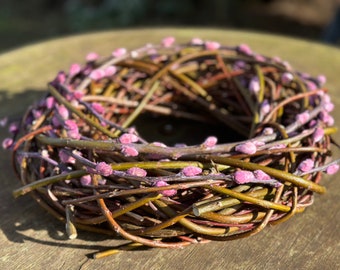 Pink Willow Wreath Kitty Willow Wreath Spring Wreath