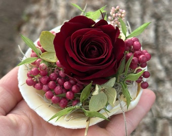 Rose arrangement &quot;small shell&quot; Mother&#39;s Day Infinity roses preserved Spring Summer Wedding