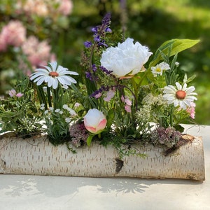 Peony arrangement summer table decoration silk flowers