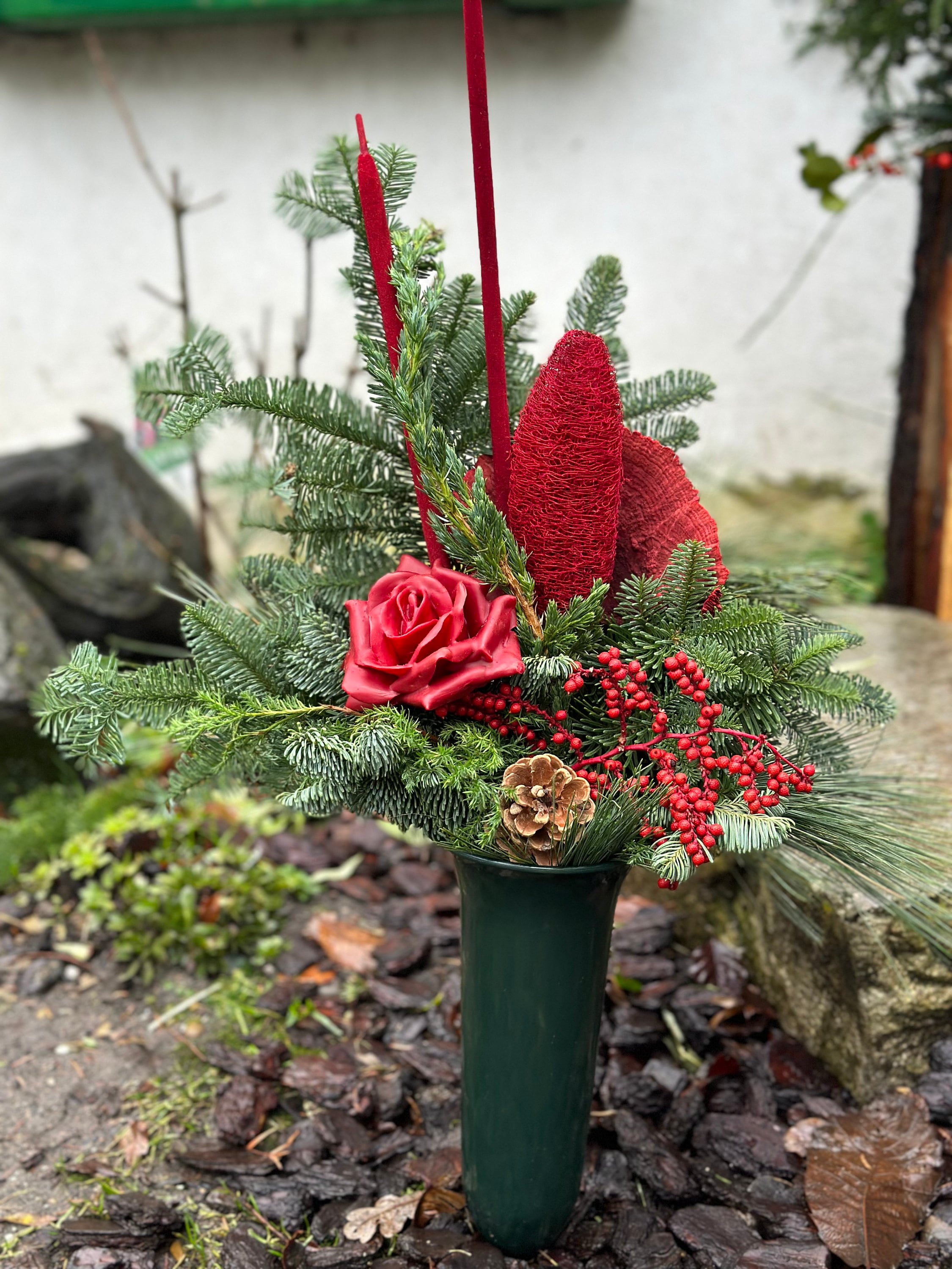 Winter grabstrauß