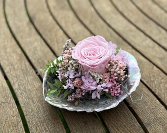 Rose arrangement &quot;purple love&quot; preserved rose wedding infinity mother&#39;s day shell