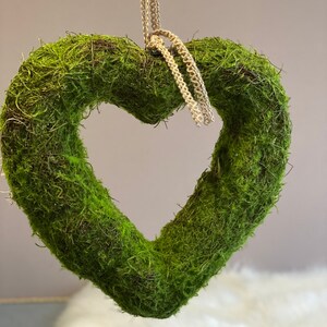 Moss heart door jewelry door wreath wedding, moss heart spring summer Valentine's Day