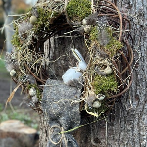 Frühlings Türkranz Osterliebe weidenkranz haltbar Hasen wachteleier Federn Bild 6