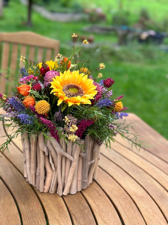 Herbst Gesteck „blütenpracht „ Kunstblumen Seidenblumen Sonnenblumen