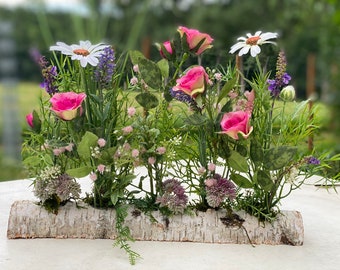 Gesteck „Blumenwiese“ Tischdekoration Seidenblumen