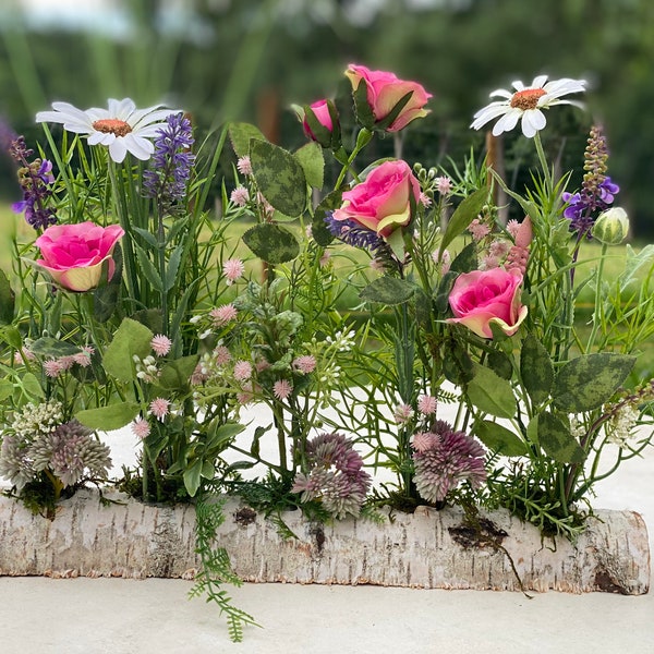 Gesteck „Blumenwiese“ Tischdekoration Seidenblumen