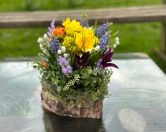 Spring arrangement "colorful joy" Mother's Day Spring Easter bells silk flowers