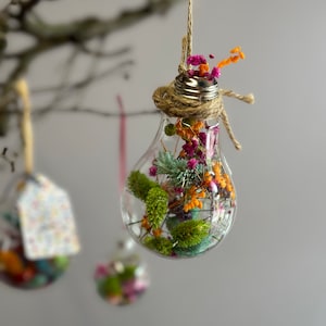 Decorazione della tavola lampadina vaso di fiori secchi