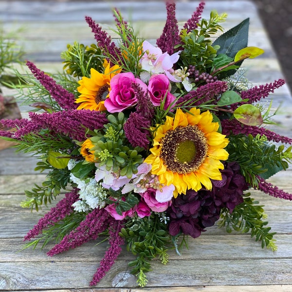 Sonnenblumen Strauß „Sunflower magic „ Herbst Tischdekoration Seidenblumen