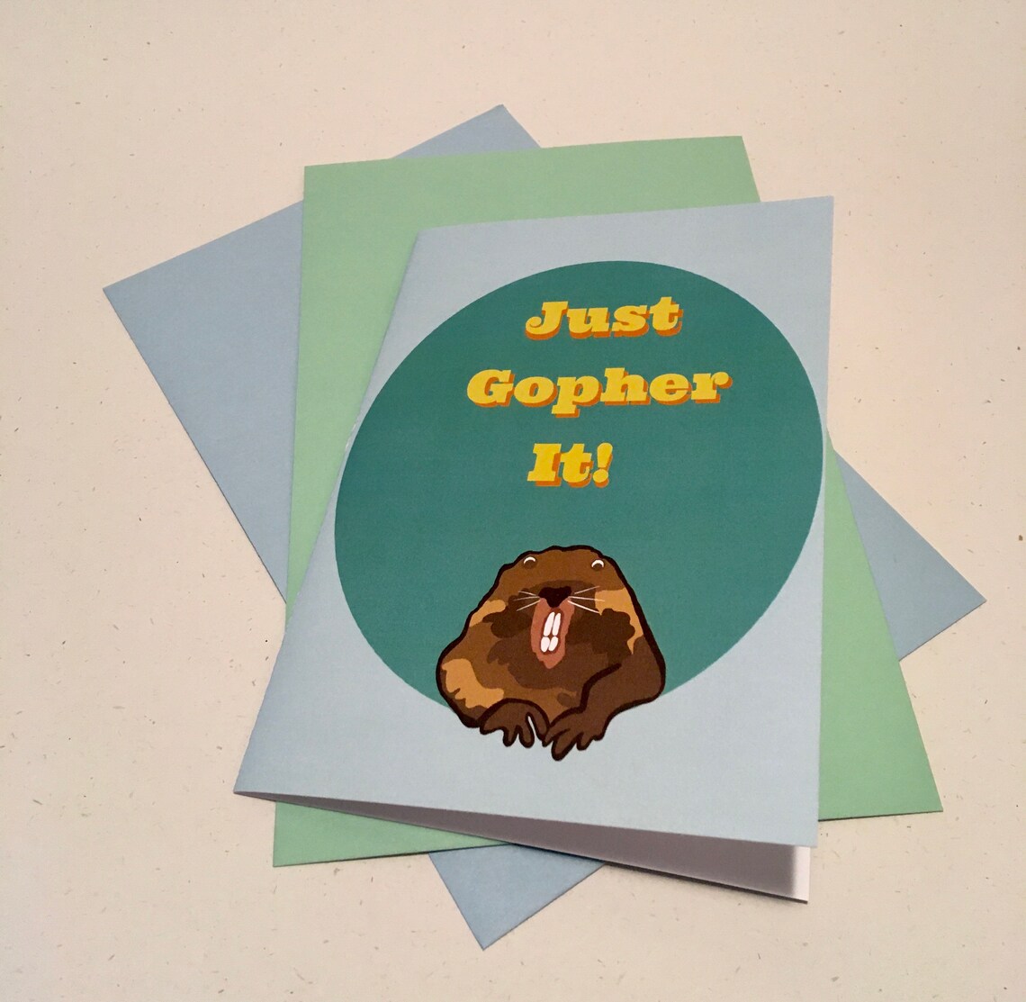 Just Gopher It Printable Greeting Card Etsy