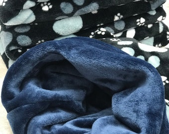 Hunde Schlafsack 2 in 1 aus Fleece mit Tatzen Muster /Hundesack/ Hundebett /