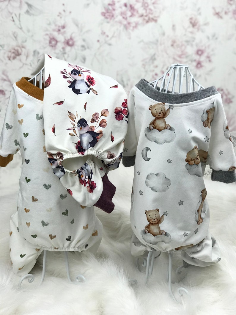 Hunde & Katze Pyjamas aus Jersey/Overall für Hunde und Katze/Hunde-Pyjamas aus Jersey/Schlafanzug für Hunde Bild 1