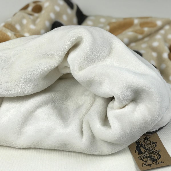 Weicher Hundeschlafsack/Kuschelschlafsack für Hunde/Hundebett Aus Wellness Fleece mit Tatzen Muster