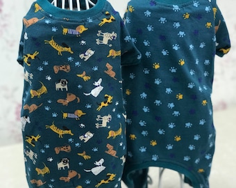 Schlafanzug für Hunde aus Jersey/Hunde-Pyjama/Hunde Overall aus Jersey