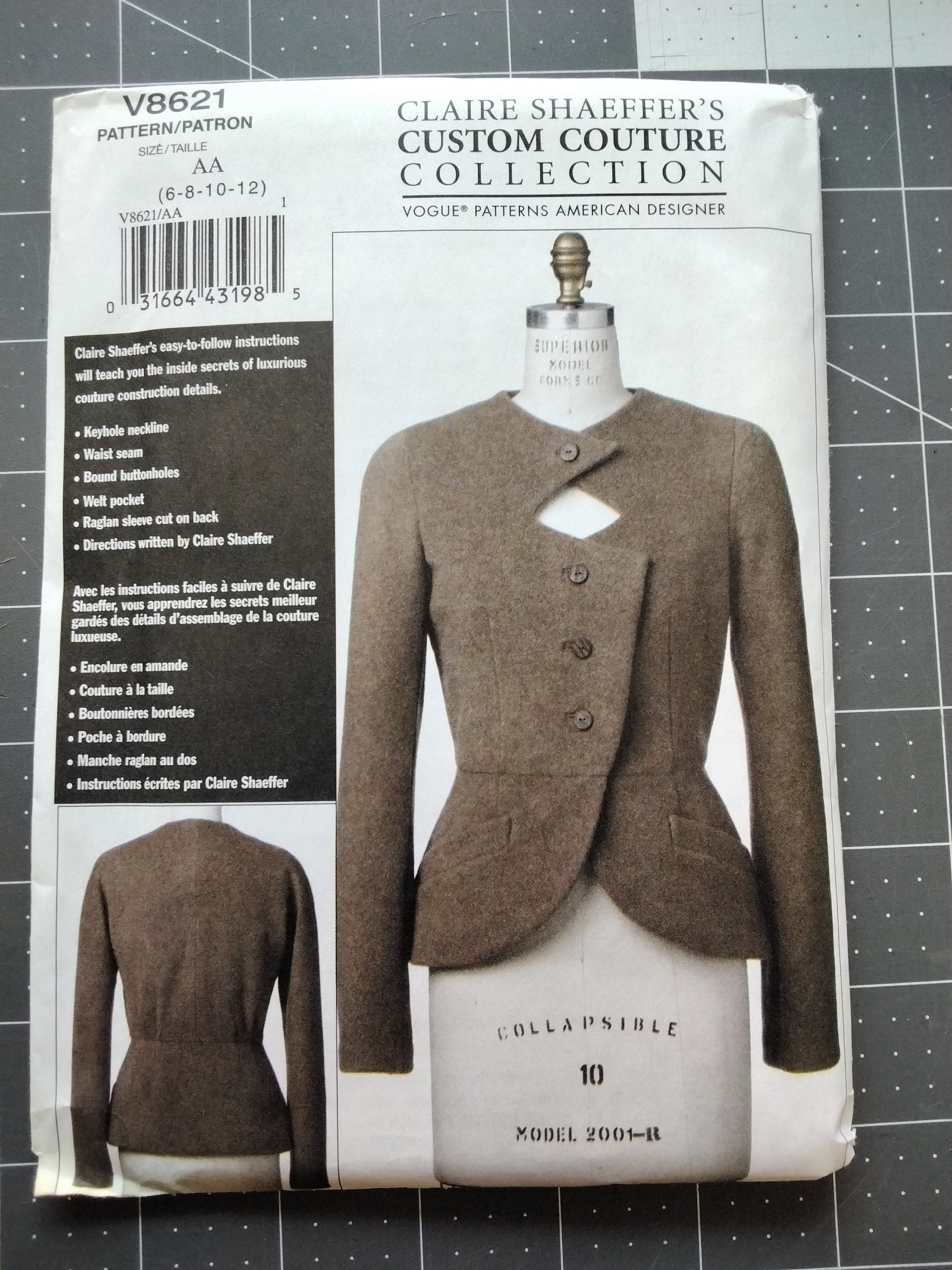 VOGUE V8804 SEWING PATTERN CLAIRE SHAEFFERS CUSTOM COUTURE JACKET CARDIGAN 6~22 VOGUE V8804 SEWING PATTERN CLAIRE SHAEFFERS CUSTOM COUTURE JACKET CARDIGAN 6~22